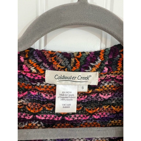 Coldwater Creek Women’s Multicolored Loose Knit Cardigan Sweater Size Small - Picture 3 of 4